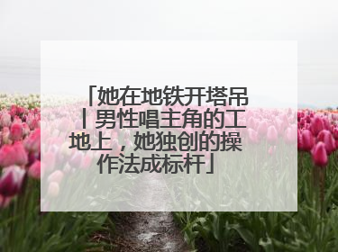 她在地铁开塔吊丨男性唱主角的工地上，她独创的操作法成标杆